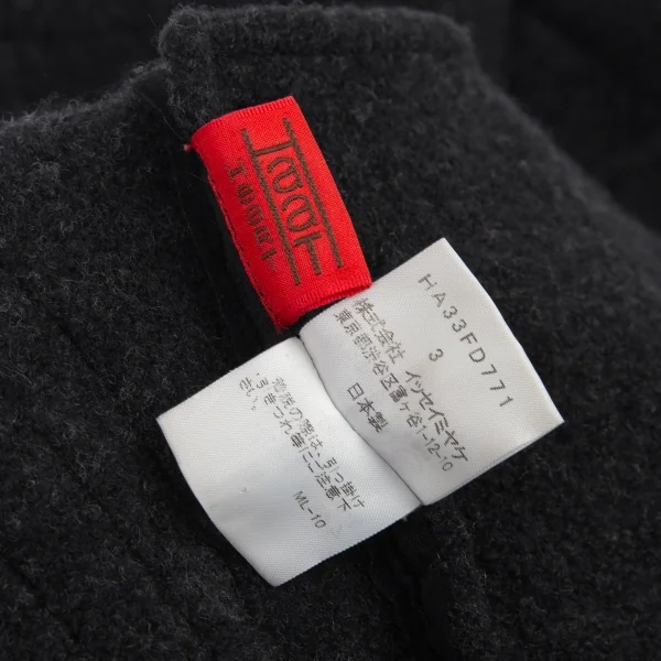 イッセイミヤケ ハートISSEY MIYAKE HaaT 圧縮ウールスタンドカラージャケット 黒3 K-90229_015