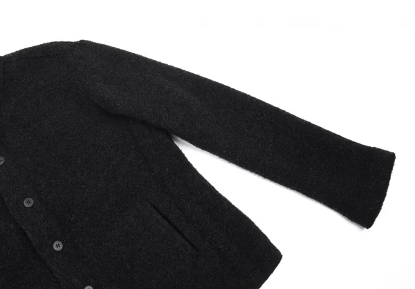 イッセイミヤケ ハートISSEY MIYAKE HaaT 圧縮ウールスタンドカラージャケット 黒3 K-90229_005