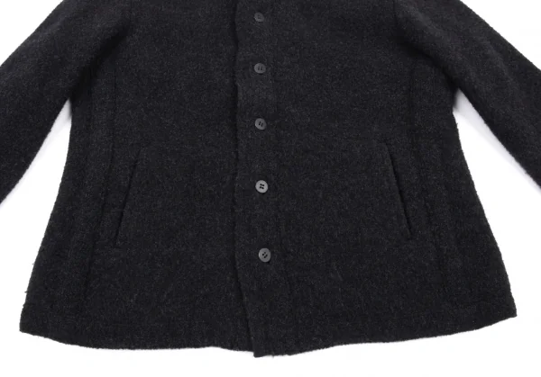 イッセイミヤケ ハートISSEY MIYAKE HaaT 圧縮ウールスタンドカラージャケット 黒3 K-90229_007