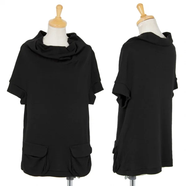 ヨウジヤマモト ノアールYohji Yamamoto NOIR フラップポケット付きドレープネックノースリーブ 黒M位 K-90272_001