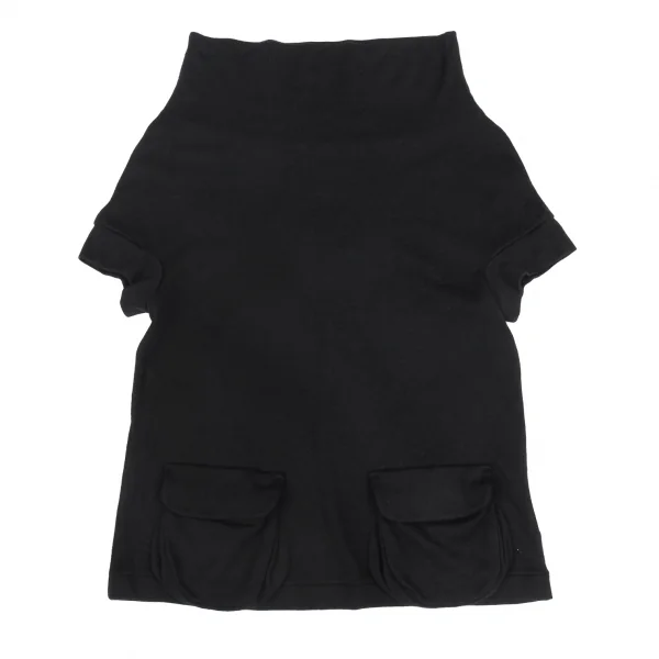 ヨウジヤマモト ノアールYohji Yamamoto NOIR フラップポケット付きドレープネックノースリーブ 黒M位 K-90272_002