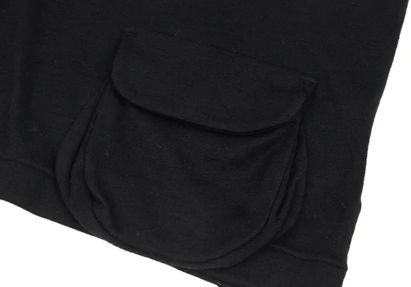 ヨウジヤマモト ノアールYohji Yamamoto NOIR フラップポケット付きドレープネックノースリーブ 黒M位 K-90272_008