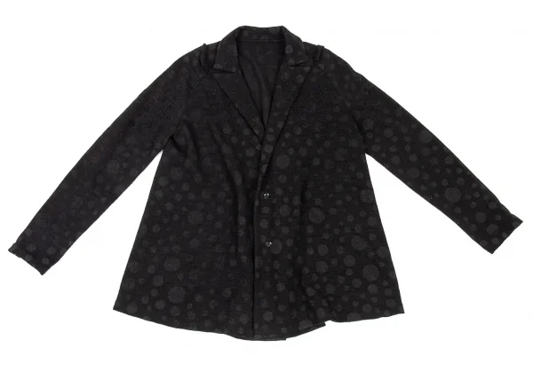 ヨウジヤマモト ノアールYohji Yamamoto NOIR ドットプリントニットジャケット 黒1 K-90273_002