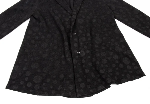 ヨウジヤマモト ノアールYohji Yamamoto NOIR ドットプリントニットジャケット 黒1 K-90273_007