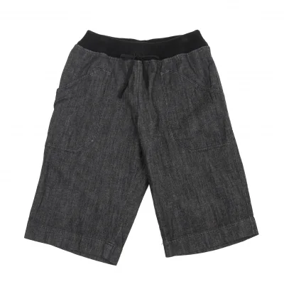 ワイズフォーリビングY's for living リブウエストデニムショートパンツ 黒