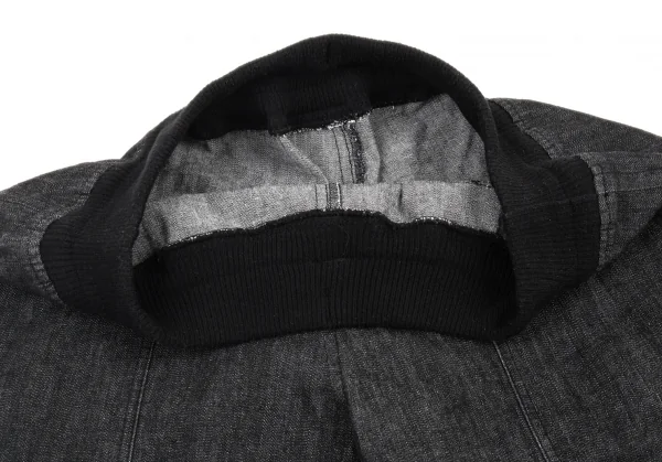 ワイズフォーリビングY's for living リブウエストデニムショートパンツ 黒M位 K-90295_004