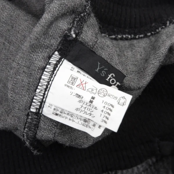 ワイズフォーリビングY's for living リブウエストデニムクロップドパンツ 黒M位 K-90296_012