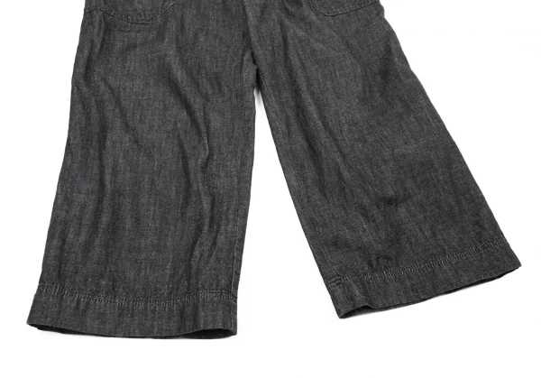 ワイズフォーリビングY's for living リブウエストデニムクロップドパンツ 黒M位 K-90296_006