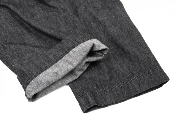 ワイズフォーリビングY's for living リブウエストデニムクロップドパンツ 黒M位 K-90296_007