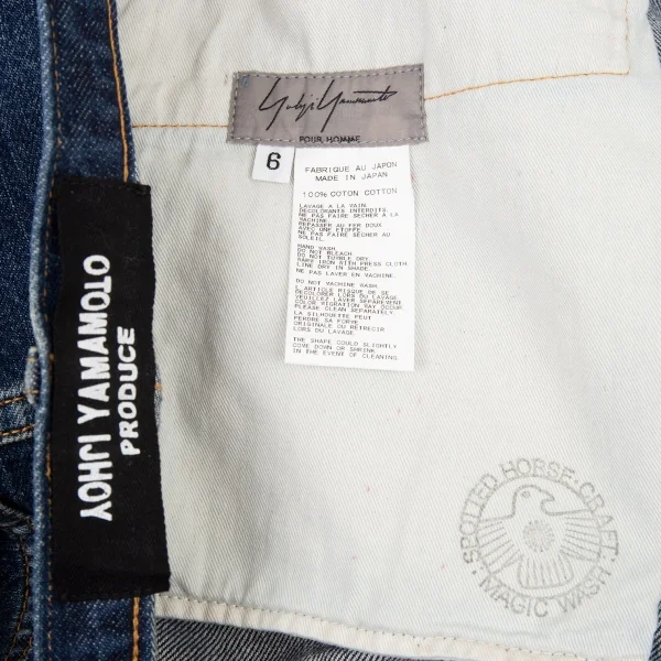 ヨウジヤマモト プールオムYohji Yamamoto POUR HOMME スポテッドホースマジックウォッシュデニムパンツ インディゴ6 K-90446_019