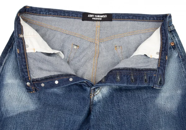 ヨウジヤマモト プールオムYohji Yamamoto POUR HOMME スポテッドホースマジックウォッシュデニムパンツ インディゴ6 K-90446_007