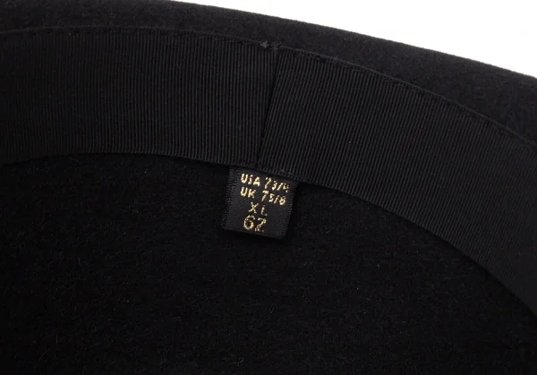 ボルサリーノBorsalino ボーダーリボンフェドラハット 黒62 K-90454_008