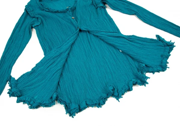 イッセイミヤケミーISSEY MIYAKE me 楊柳二重デザインカーディガン エメラルドF K-90623_010