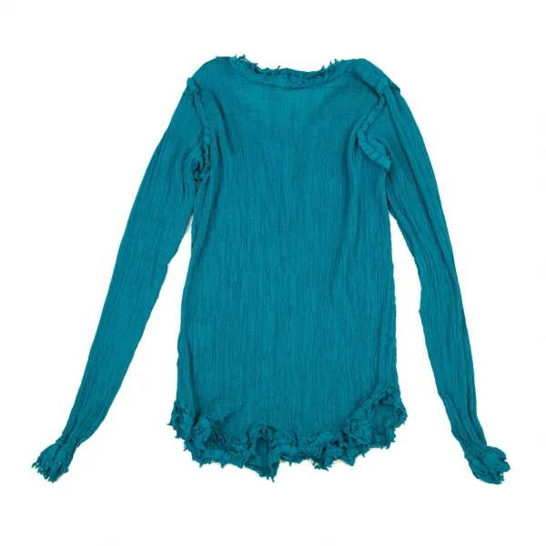 イッセイミヤケミーISSEY MIYAKE me 楊柳二重デザインカーディガン エメラルドF K-90623_011