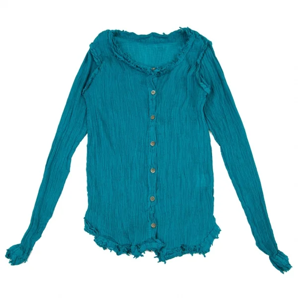 イッセイミヤケミーISSEY MIYAKE me 楊柳二重デザインカーディガン エメラルドF K-90623_002