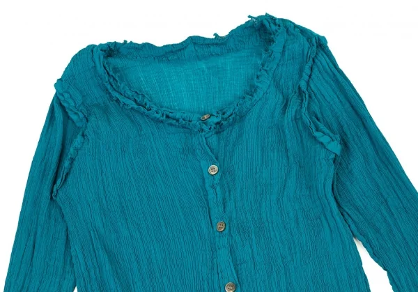 イッセイミヤケミーISSEY MIYAKE me 楊柳二重デザインカーディガン エメラルドF K-90623_003