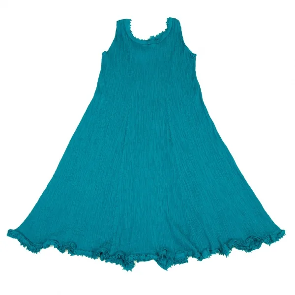 イッセイミヤケミーISSEY MIYAKE me 楊柳二重デザインワンピース エメラルドF K-90624_011