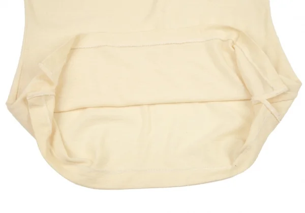 ヨウジヤマモト ファムYohji Yamamoto FEMME袖ファー切替デザインカットソー クリーム茶M K-90637_010
