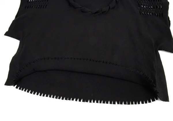 イッセイミヤケISSEY MIYAKE A-POC INSIDE ネックかがりデザインニットトップス 黒2 K-90670_012