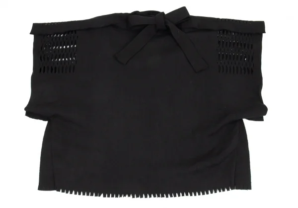 イッセイミヤケISSEY MIYAKE A-POC INSIDE ネックかがりデザインニットトップス 黒2 K-90670_013