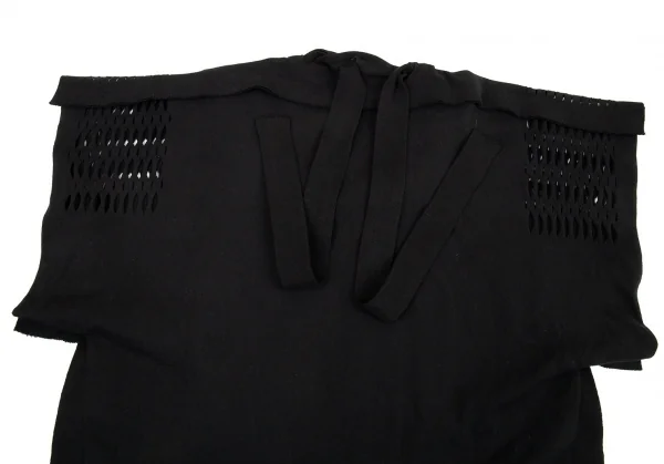 イッセイミヤケISSEY MIYAKE A-POC INSIDE ネックかがりデザインニットトップス 黒2 K-90670_014