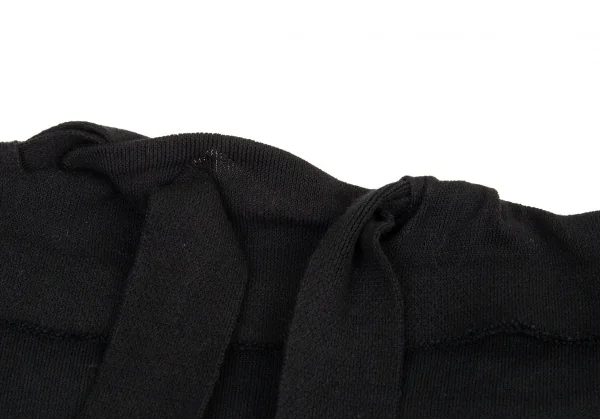 イッセイミヤケISSEY MIYAKE A-POC INSIDE ネックかがりデザインニットトップス 黒2 K-90670_015
