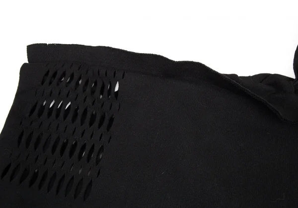 イッセイミヤケISSEY MIYAKE A-POC INSIDE ネックかがりデザインニットトップス 黒2 K-90670_017