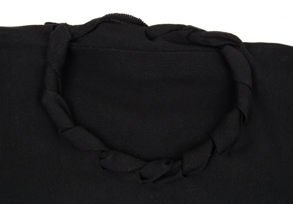 イッセイミヤケISSEY MIYAKE A-POC INSIDE ネックかがりデザインニットトップス 黒2 K-90670_004