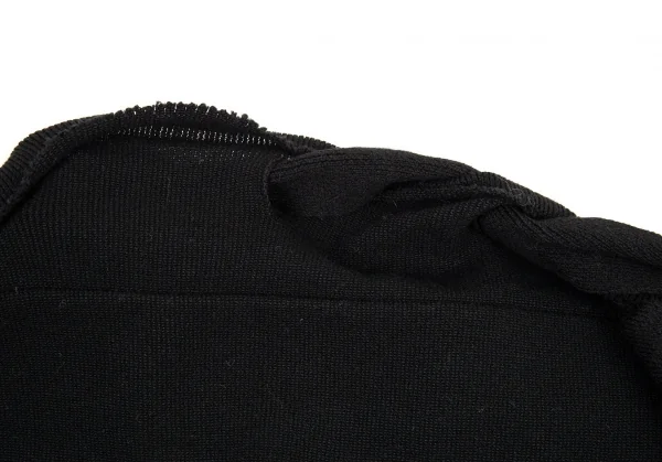 イッセイミヤケISSEY MIYAKE A-POC INSIDE ネックかがりデザインニットトップス 黒2 K-90670_005