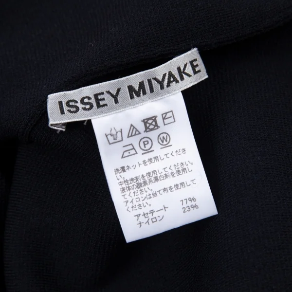イッセイミヤケISSEY MIYAKE フロントアシンメトリーフライスニットトップス 黒2 K-90672_012