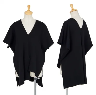 イッセイミヤケISSEY MIYAKE フロントアシンメトリーフライスニットトップス