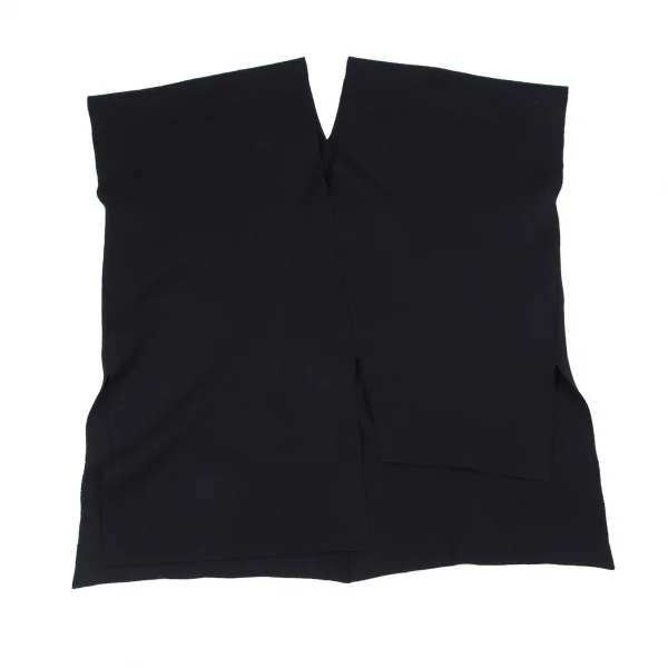 イッセイミヤケISSEY MIYAKE フロントアシンメトリーフライスニットトップス 黒2 K-90672_002