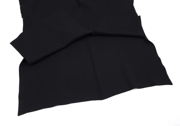 イッセイミヤケISSEY MIYAKE フロントアシンメトリーフライスニットトップス 黒2 K-90672_007