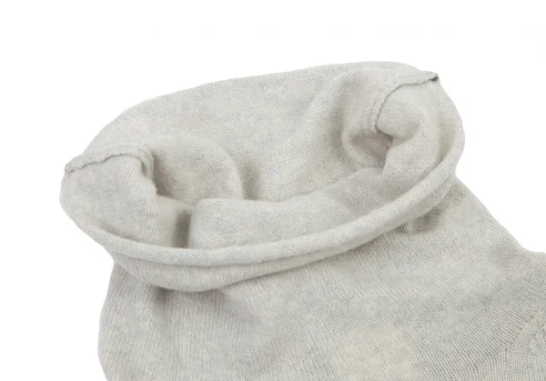 ワイズY's ウールアームホールリブ切替ハイネックニット ライトグレー2 K-90691_005