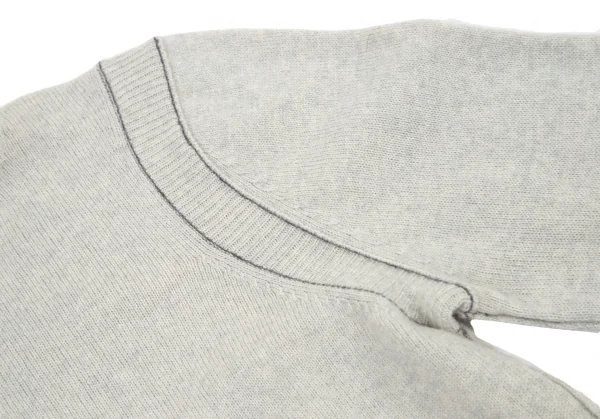 ワイズY's ウールアームホールリブ切替ハイネックニット ライトグレー2 K-90691_007