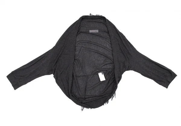 ヨウジヤマモト ノアールYohji Yamamoto NOIR レーヨンフリンジボレロカーディガン チャコール2 K-90698_002