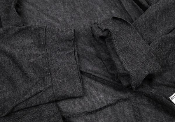ヨウジヤマモト ノアールYohji Yamamoto NOIR レーヨンフリンジボレロカーディガン チャコール2 K-90698_005