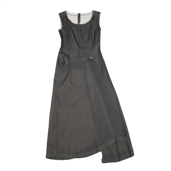 コムデギャルソンCOMME des GARCONS 切替貼り付けワンピース チャコールS K-90817_002
