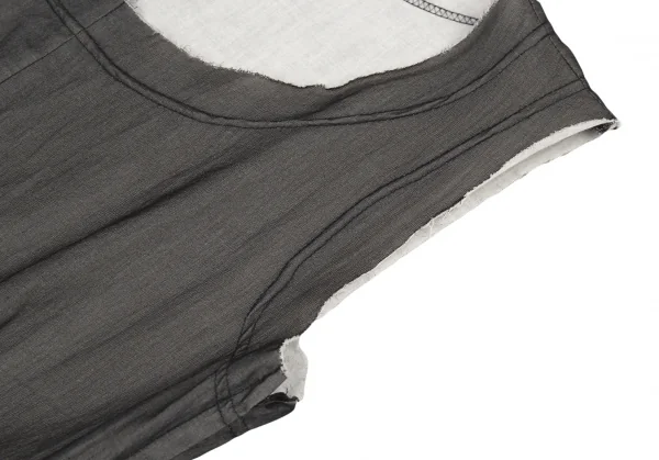 コムデギャルソンCOMME des GARCONS 切替貼り付けワンピース チャコールS K-90817_004