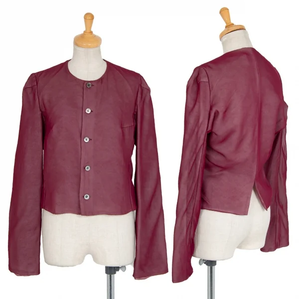 トリコ コムデギャルソンtricot COMME des GARCONS シフォン中綿ノーカラージャケット ボルドーM位 K-90823_001