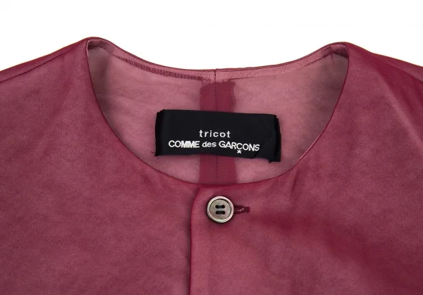 トリコ コムデギャルソンtricot COMME des GARCONS シフォン中綿ノーカラージャケット ボルドーM位 K-90823_003