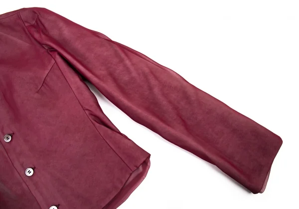 トリコ コムデギャルソンtricot COMME des GARCONS シフォン中綿ノーカラージャケット ボルドーM位 K-90823_005