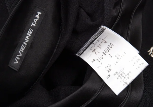 ヴィヴィアンタムVIVIENNETAM パワーネットフラワー刺繍ワンピース 黒0 K-90866_017