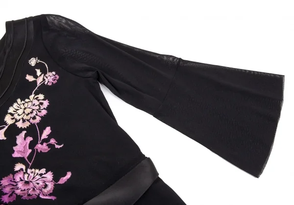 ヴィヴィアンタムVIVIENNETAM パワーネットフラワー刺繍ワンピース 黒0 K-90866_006