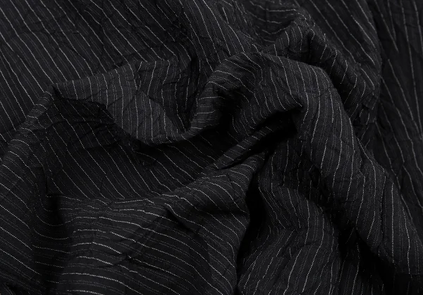 イッセイミヤケ メンISSEY MIYAKE MEN ウールポリストライプシワ加工ジャケット 黒4 K-90884_016