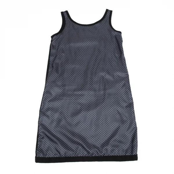 トリコ コムデギャルソンtricot COMME des GARCONSフロントポリドット切替ウールワンピース 黒M K-90905_002