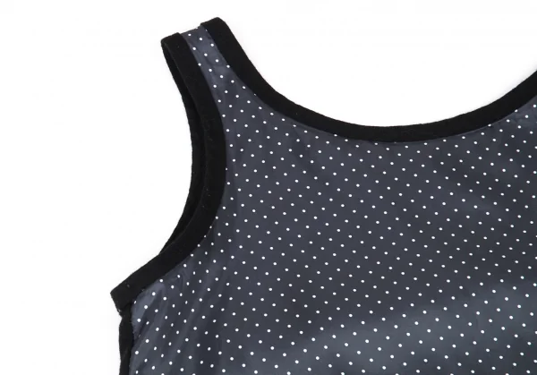 トリコ コムデギャルソンtricot COMME des GARCONSフロントポリドット切替ウールワンピース 黒M K-90905_005