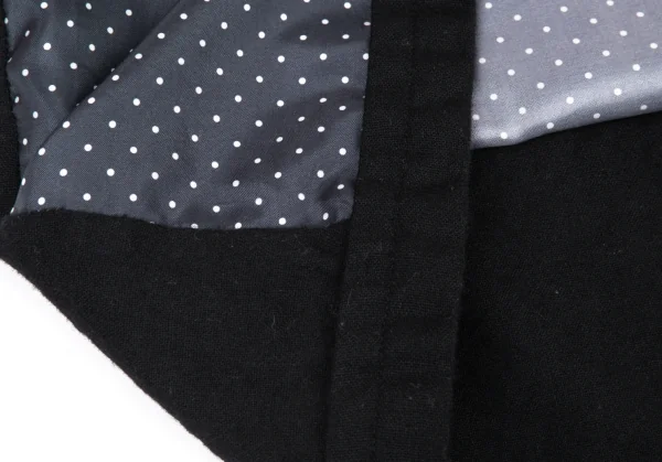 トリコ コムデギャルソンtricot COMME des GARCONSフロントポリドット切替ウールワンピース 黒M K-90905_008