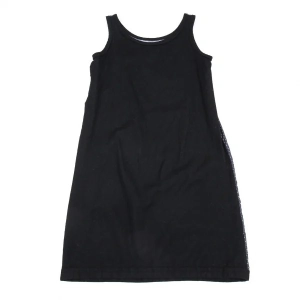 トリコ コムデギャルソンtricot COMME des GARCONSフロントポリドット切替ウールワンピース 黒M K-90905_009