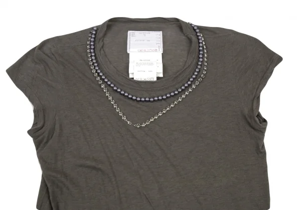 サカイsacai ビジュー装飾フレンチスリーブトップス カーキ2 K-90911_003